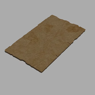 Rustic Brown Textured Stone Slab With Irregular Edges And Natural Pattern 3d model