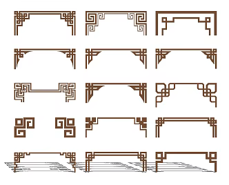 New Chinese line partition combination 3d model