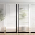 Modern Glass Room Dividers With Transparent Panels Green Plants And Wooden Floor