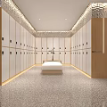 Modern Locker Room Interior With Wooden Lockers Marble Floor And Elegant Decor