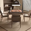 Mahjong Table Single Chair Sofa Smoking Lamp Famous 3d model