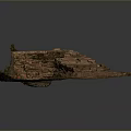 Ruined Brick Structure Scene Model With Weathered Stones Earth And Moss Details