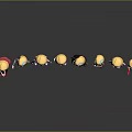 Blonde Female Characters Standing in a Row with Various Outfits and Reflections