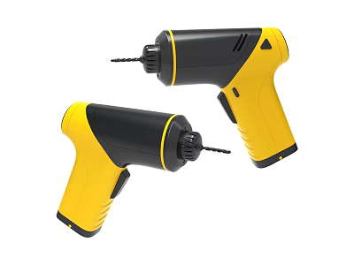 Industrial Equipment Handheld Drill With Yellow And Black Design For Workshop Use 3d model