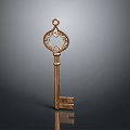 Ornate Decorative Key With Intricate Metal Carvings And Vintage Design