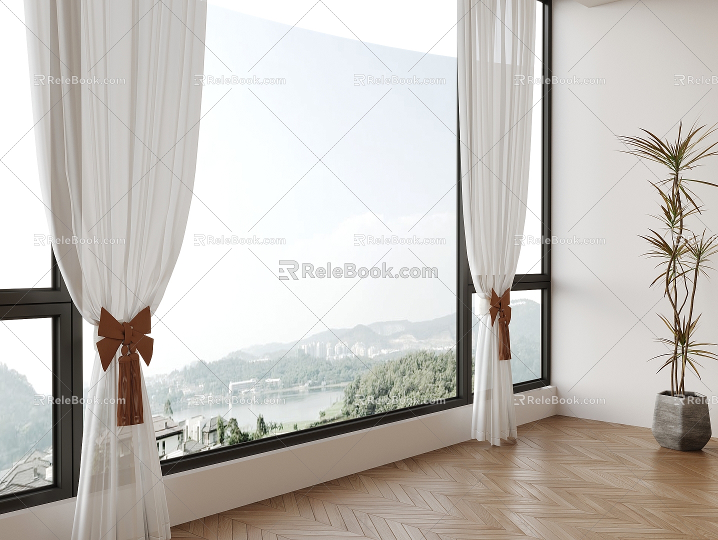 Curtain modern gauze curtain 3d model