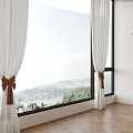 Curtain modern gauze curtain 3d model