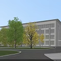 Modern Building Complex With Landscaped Gardens Green Surroundings Water Features And Sports Courts