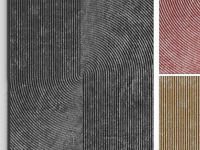 Stylish Photo Frame With Textured Striped Design In Black Red And Gold Colors 3d model