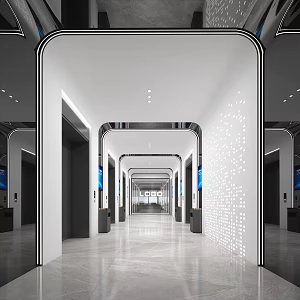modern elevator hall 3d model