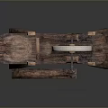 Traditional Stone Mill on Wooden Stand with Grinding Wheel and Vintage Design