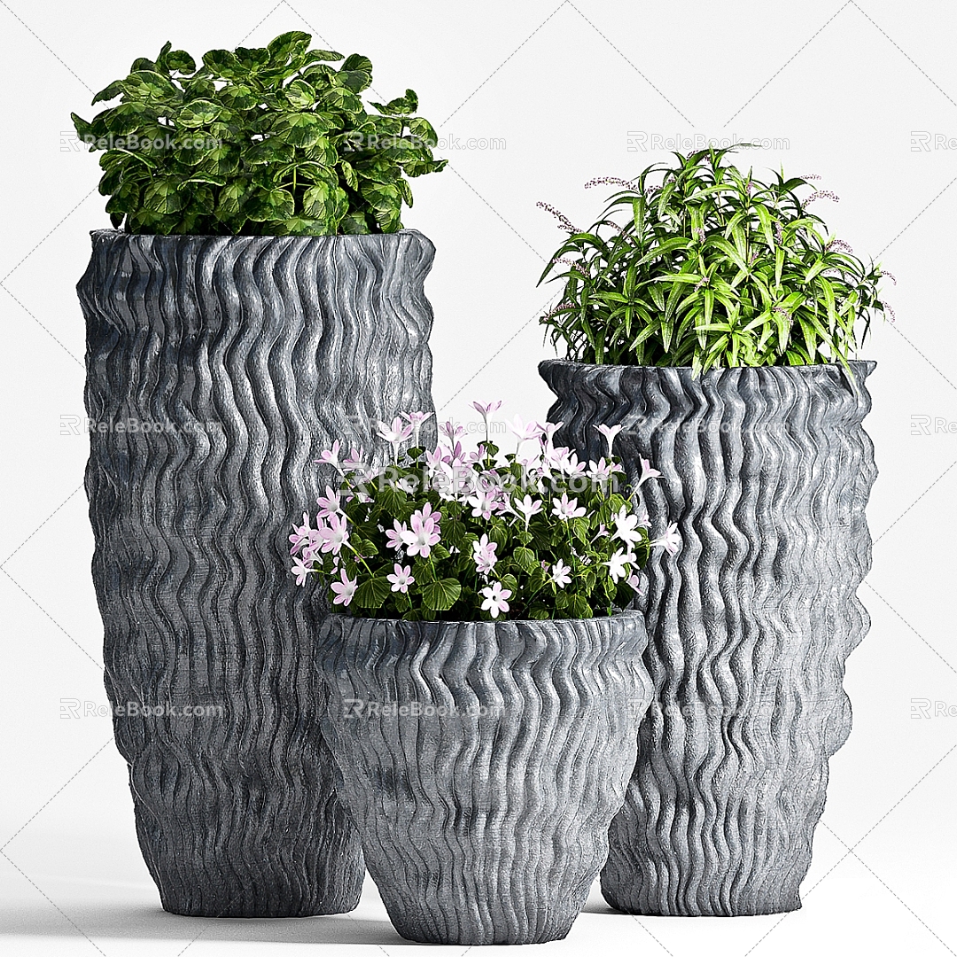 Modern Green Plant Potted Plant 3d model