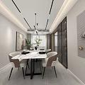 Modern Living Dining Room Interior With Comfortable Sofa TV Unit And Coffee Table