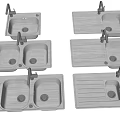 Modern Kitchen Sinks With Faucet Various Double Single Bowl Designs 3d model