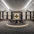 Elegant Modern Boutique Store Interior With Display Shelves Round Decor And Wooden Floor