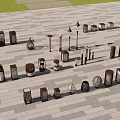 Various Styles Outdoor Lights For Outdoor Courtyard With Stone Pavement And Green Grass