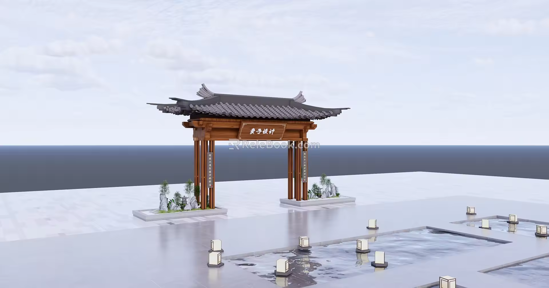 Door Head Ancient Architecture Scenic Spot Door Head 3d model
