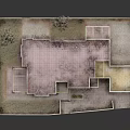 Traditional Earth-Toned Residential Building With Walled Compound Flat Roof Windows And Doorways