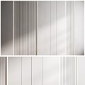 Modern Textured Background Wall Design With Vertical Panel Stripes And Smooth Surface Finish 3d model