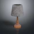 Simple Table Lamp Design With Gray Lampshade And Wooden Base