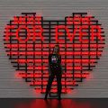 Trendy Heart Shaped Wall Photo Spot With Red Neon Love Messages