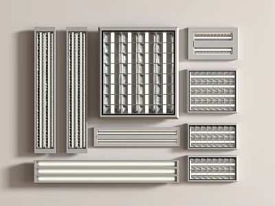 Different Styles Of Grille Lights With Modern Structural Designs And Features 3d model