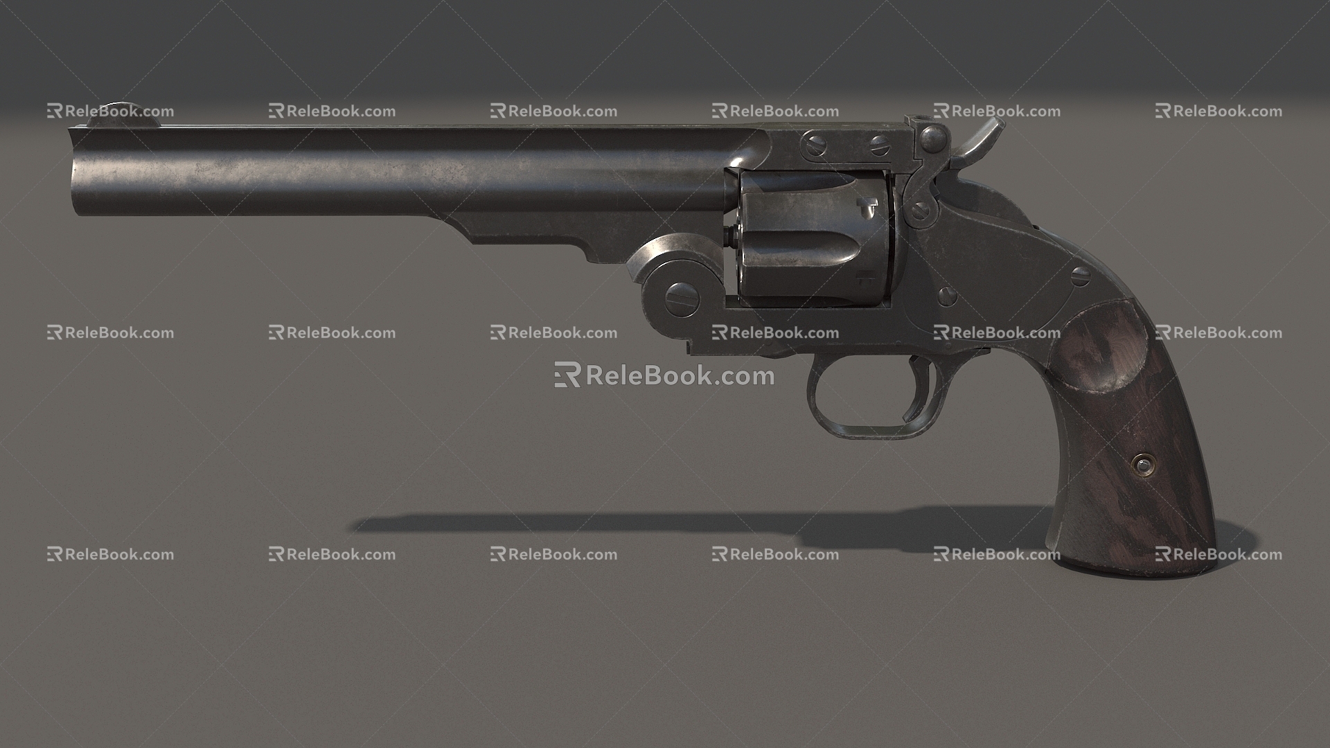 Revolver pistol gun semi-automatic pistol revolver gun old revolver super realistic high precision film and television level 3d model