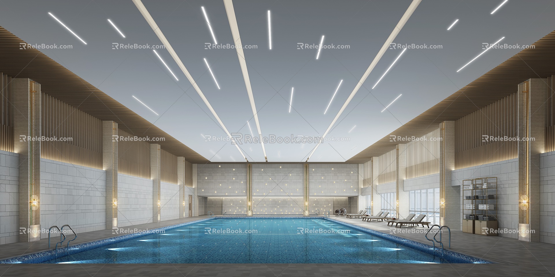 New Chinese Swimming Pool 3d model