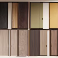 Modern Sliding Doors Interior Design With Various Wooden And Colored Panel Options 3d model