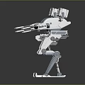 Game Movie Character Robot With Blue White Mechanical Structure Top Sensors And Sci Fi Design