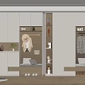 Home Shoe Cabinet SU Model 3d model