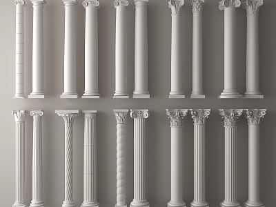 European Roman Column Round Roman Column 3d model