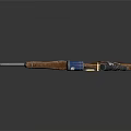 Vintage Bolt Action Rifle With Wooden Stock Silver Barrel And Ammunition Shells On Dark Surface