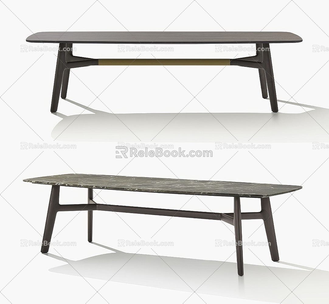 Poliform Curve Dining Table Minimalist Dining Table Rectangular Dining Table 3d model