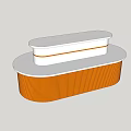 Modern Display Shelf With White Top And Yellow Base Layered Design 3d model
