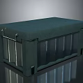Dark Green Equipment Storage Case Featuring Metal Clasps And Transparent Sides
