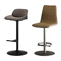 Contemporary Bar Stools Featuring Diverse Designs Colors And Upholstered Seats 3d model