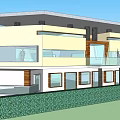 Modern Single Family Villa With Glass Railings Wooden Elements And Open Terrace
