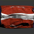 Red And Blue Canvas Handbag With International Cancer Research Campaign Text