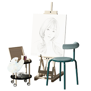 Modern easel drawing board 3d model