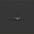 Modern Streamlined Jet Aircraft With White Black Body And Blue Tail Design