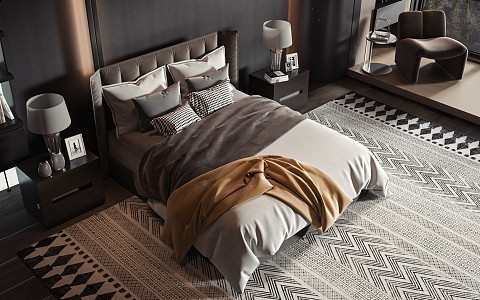 Style Commodity Bed 3d model