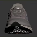 Gray Mesh Sports Shoes With Pink Accents Three Stripe Logo And White Orange Sole For Daily Use