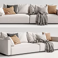 Modern double sofa multiplayer sofa 3d model