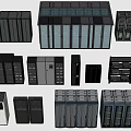 Modern Data Center Server Racks With Different Designs And Storage Units 3d model