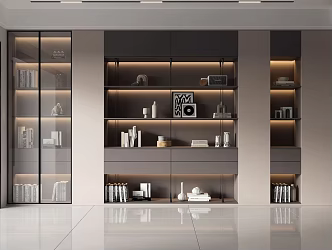 Modern bookcase 3d model