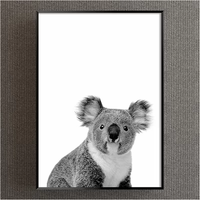 Black and White Koala Animal Painting With Framed Design And White Background 3d model