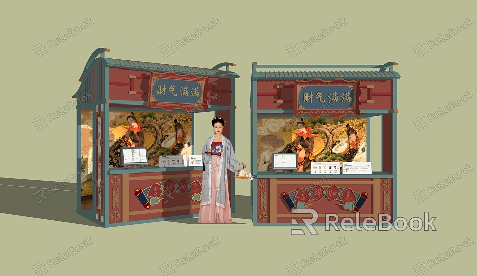 New Chinese-style float outside the commercial sales booth net red market booth Chinese-style national tide sales booth model