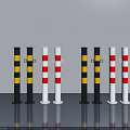 Public Facilities Traffic Bollards With Black Yellow And Red White Stripes For Road Safety