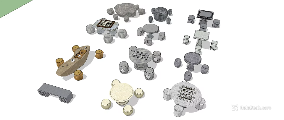 Diverse Table and Chair Sets with Various Designs and Stylish Models 3d model